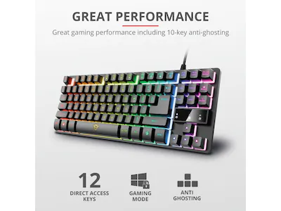 Trust GXT 833 Thado gamingtastatur TKL