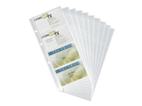 DURABLE VISIFIX - Visittkortside - for 57 x 90 mm - kapasitet: 8 kort - gjennomsiktig (en pakke 10) - for P/N: 2403-01