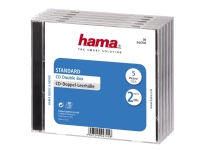 Hama CD Double Jewel Case Standard, Pack 5, 2 disker, Gjennomsiktig