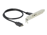 Delock Slot bracket - USB-panel - 20-stifts USB 3.1-header (hann) til USB-C (hunn) - 20 V - 3 A - 50 cm - svart