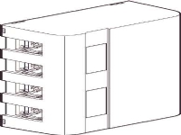 LAURITZ KNUDSEN Montageboks Softline 2½ modul For 4 stk. Actassi® konnektor Farve: lysegrå