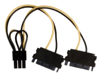 Valueline - Strømsplitter - 6-pins PCIe-strøm (hunn) til SATA-strøm (hunn) - 15 cm