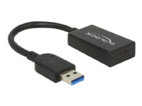 Delock Converter USB 3.1 Gen 2 Type-A male > USB Type-C - USB-adapter - USB-type A (hann) til USB-C (hunn) - USB 3.1 Gen 2 - 15 cm - svart