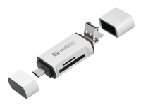 Sandberg - Kortleser (SD, microSD) - micro USB / USB / USB-C