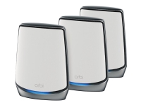 NETGEAR Orbi RBK853 - Wi-Fi-system (ruter, 2 utvidere) - maske - GigE, 2.5 GigE - 802.11a/b/g/n/ac, 802.11a/b/g/n/ac/ax - Tri-Band