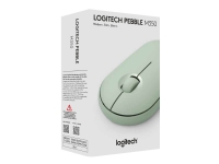 Logitech Pebble M350 - Mus - optisk - 3 knapper - trådløs - Bluetooth, 2.4 GHz - USB trådløs mottaker - eukalyptus