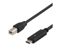 DELTACO USBC-1016 - USB-kabel - USB-C (hann) til USB-type B (hann) - USB 2.0 - 2 m - reversibel C-kontakt - svart