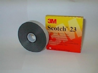 3M Scotch 23 Vulkaniserende tape sort 19mmx9,15m For primær isolation op til 69kV. Selvvulkaniserende.