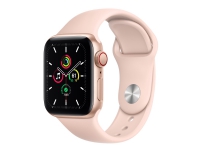 Apple Watch SE (GPS + Cellular) - 40 mm - gullaluminium - smartklokke med sportsbånd - fluorelastomer - rosa sand - båndbredde: S/M/L - 32 GB - Wi-Fi, Bluetooth - 4G - 30.68 g