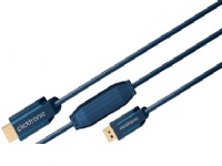 ClickTronic 15m DisplayPort/HDMI m/m, 15 m, DisplayPort, HDMI, Gull, 10,2 Gbit/s, Blå