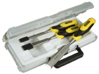 Stanley 2-16-883, Meiselsett, Meisel skjær, Stål, Sort, Gult, Ergonomisk, 12, 18, 25 mm