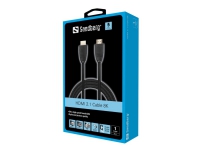 Sandberg - High Speed - HDMI-kabel med Ethernet - HDMI hann til HDMI hann - 1 m - 8K-støtte