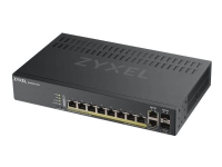 Zyxel GS1920-8HPv2 - Switch - smart - 8 x 10/100/1000 (PoE+) + 2 x kombo-Gigabit SFP - stasjonær, veggmonterbar - PoE+ (130 W)