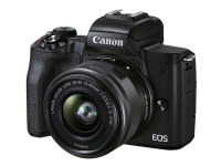 Canon EOS M50 Mark II - Digitalkamera - speilløst - 24.1 MP - APS-C - 4K / 24 fps - 3optisk x-zoom EF-M 15 - 45 mm IS STM-linse - Wi-Fi, Bluetooth - svart