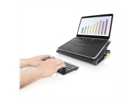 Targus Chill Mat - Notebookstativ - med 4-ports USB 2.0-hub - grå, svart