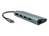 ProXtend 6in1 MultiHub - Dokkingstasjon - USB-C 3.2 Gen 1 - HDMI - GigE