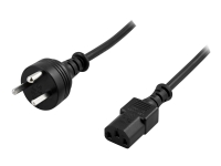 DELTACO DEL-109DK - Strømkabel - Afsnit 107-2-D1 (hann) rett til IEC 60320 C13 rett - AC 250 V - 10 A - 2 m - svart - Danmark