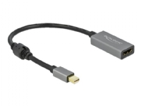 Delock - High Speed - adapterkabel - DisplayPort hann til HDMI hunn - 20 cm - grå, svart - aktiv