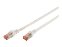 DIGITUS Professional - Koblingskabel - RJ-45 (hann) til RJ-45 (hann) - 10 m - SFTP - CAT 6 - IEEE 802.3 - halogenfri, formstøpt, uten hindringer - hvit