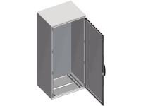 SCHNEIDER ELECTRIC Gulvskab metal SM, HxBxD: 2000x1200x400 mm RAL7035 med montageplade, IP55, 2 låger, åben bund med flangeplade