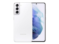 Samsung Galaxy S21 5G - Mobiltelefon - dual-SIM - 5G NR - 128 GB - 6.2 - 2400 x 1080 pixels (421 ppi) - Infinity-O Dynamic AMOLED 2X - RAM 8 GB RAM - 10 megapixel - 3 x bagkamera - Android - Hvid
