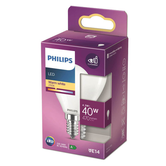Philips LED Classic 40w klot e14 nd