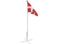 Flagstang 180cm m/fod, flagline, hejs og flag