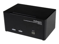 StarTech.com 2 Port Triple Monitor DVI USB KVM Switch with Audio & USB 2.0 Hub - Multi Monitor KVM - Dual Port KVM Switch (SV231TDVIUA) - KVM / lyd / USB-svitsj - 2 x KVM/lyd/USB - 1 lokalbruker - stasjonær - for P/N: SVA12M2NEUA, SVA12M5NA