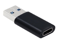 Qoltec - USB-adapter - USB (hann) til USB-C (hunn) - svart