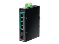 TRENDnet TI-PG541 - Switch - 4 x 10/100/1000 (PoE+) + 1 x 10/100/1000 + 1 x Gigabit SFP - DIN-skinnemonterbar - PoE+ (120 W)