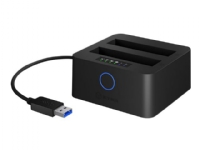 RaidSonic ICY BOX IB-2502CL-U3 - HDD-dokkestasjon med dataindikator, strømindikator, på/av-strømbryter, klonefunksjon - 2.5 - SATA 6Gb/s - RAID JBOD - USB 3.0 - svart