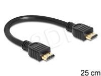 Delock High Speed HDMI with Ethernet - HDMI-kabel med Ethernet - HDMI hann til HDMI hann - 25 cm
