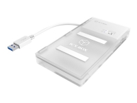 RaidSonic ICY BOX IB-DK404 - HDD-dokkestasjon med integrert kortleser - brønner: 1 - 2.5 - SATA 6Gb/s - USB 3.0, USB-C - hvit