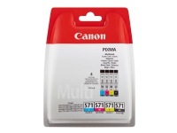 Canon CLI-571 C/M/Y/BK Multipack - 4-pack - 7 ml - svart, gul, cyan, magenta - original - blister med sikkerhet - blekkbeholder - for PIXMA TS5051, TS5053, TS5055, TS6050, TS6051, TS6052, TS8051, TS8052, TS9050, TS9055