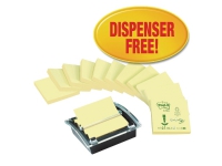 Post-it r330 genbrug z-notes pk12 + dispenser u/b