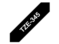 Brother TZe-345 - Standardklebemiddel - hvitt på svart - Rull (1,8 cm x 8 m) 1 cassette(s) laminert teip - for Brother PT-D600 P-Touch PT-1880, D450, E550, E800, P900, P950 P-Touch Cube Plus PT-P710
