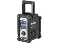 Radio DAB, DAB+ og FM. Kan anvende alle Makita Li-Ion batterier fra 7,2V til 18V. Leveres med adapter til 230V.
