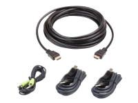 ATEN 2L-7D03UHX4 USB HDMI Secure KVM - Tastatur / video / mus / lyd / USB-kabelsett - TAA-samsvar