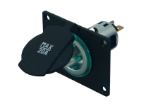 Power-stikdåse Indbygning, monteringsplade ProCar Powersteckdose 12/24 V mit Montageplatte 12 V, 24 V 20 A 6,3 mm fladstik