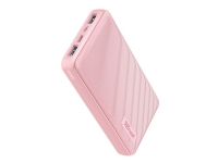 Trust Primo Compact - Strømbank - 15000 mAh - 55.5 Wh - 15 watt - 3 A - Fast Charge - 3 utgangskontakter (2 x USB, USB-C) - på kabel: Micro-USB - rosa