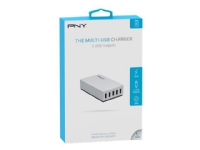 PNY Multi-USB Charger - Strømadapter - 25 watt - 2.1 A - 5 utgangskontakter (USB) - Den europeiske union