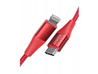 Anker Powerline+ II - Lightning-kabel - USB-C hann til Lightning hann - 1.8 m - dobbeltisolert - rød - Power Delivery-støtte - for Apple iPad/iPhone/iPod (Lightning)