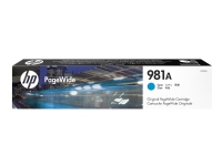 HP 981A - 70 ml - cyan - original - PageWide - blekkpatron - for PageWide Enterprise Color MFP 586 PageWide Managed Color E55650