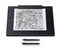 Wacom Intuos Pro Large - Paper Edition - digitaliserer - høyre- og venstrehåndet - 31.1 x 21.6 cm - multi-touch - elektromagnetisk - 8 knapper - trådløs, kablet - USB, Bluetooth - svart