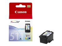 Canon CL-511 - 9 ml - farge (cyan, magenta, gul) - original - blekkpatron - for PIXMA MP230, MP237, MP252, MP258, MP272, MP280, MP282, MP495, MP499, MX360, MX410, MX420
