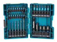Makita Impact Black - Sett for skrutrekker, borspiss og sokler - 33 deler - 5 mm, 4 mm, 3 mm, 2.5 mm, 3.5 mm, 4.5 mm - torx, phillips, pozidriv - T15, T20, T25, T30, PH1, PH2, PH3 - lengde: 50 mm, 25 mm