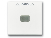 ABB-basic55 Afdækning til kort-afbryder, mat hvid, 10A, 1 modul,leveres inklusive lampe og kort-symbol
