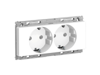 LAURITZ KNUDSEN LK OPUS66® dobbelt stikkontakt side jord med hvid afdækning 2 modul.