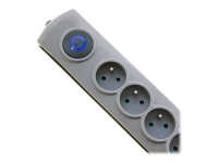 Qoltec Quick Switch - Overspenningsavleder - AC 230 V - 3680 watt - utgangskontakter: 6 - 1.8 m kabel - grå