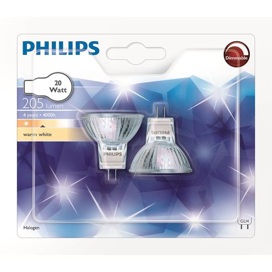 Philips HALOGEN SPOT 4y 20W GU4 D 2P